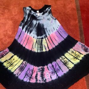 India Boutique Black and Pink Tiered A-Line Coverup